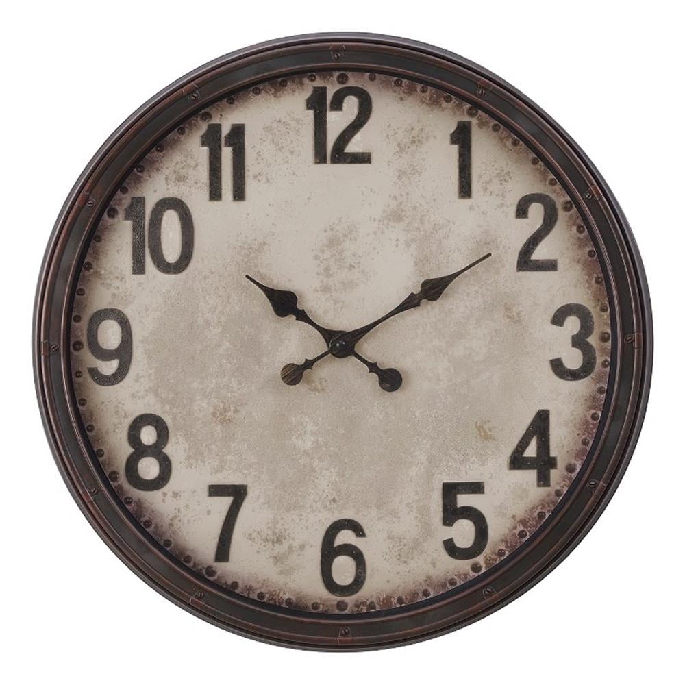 Clocks - 20" Round - Wall Clock - Antique Brown - Transitional