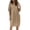 Tan, variant on Women's full size round neck half sleeve dress with pockets crafted in one hundred percent polyester fabric for everyday wear