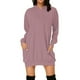 thumbnail image 1 of Vestido largo informal con capucha y manga larga para mujer: color liso, poliéster elástico, estilo boho playero, para combinar en otoño e invierno, 1 of 4
