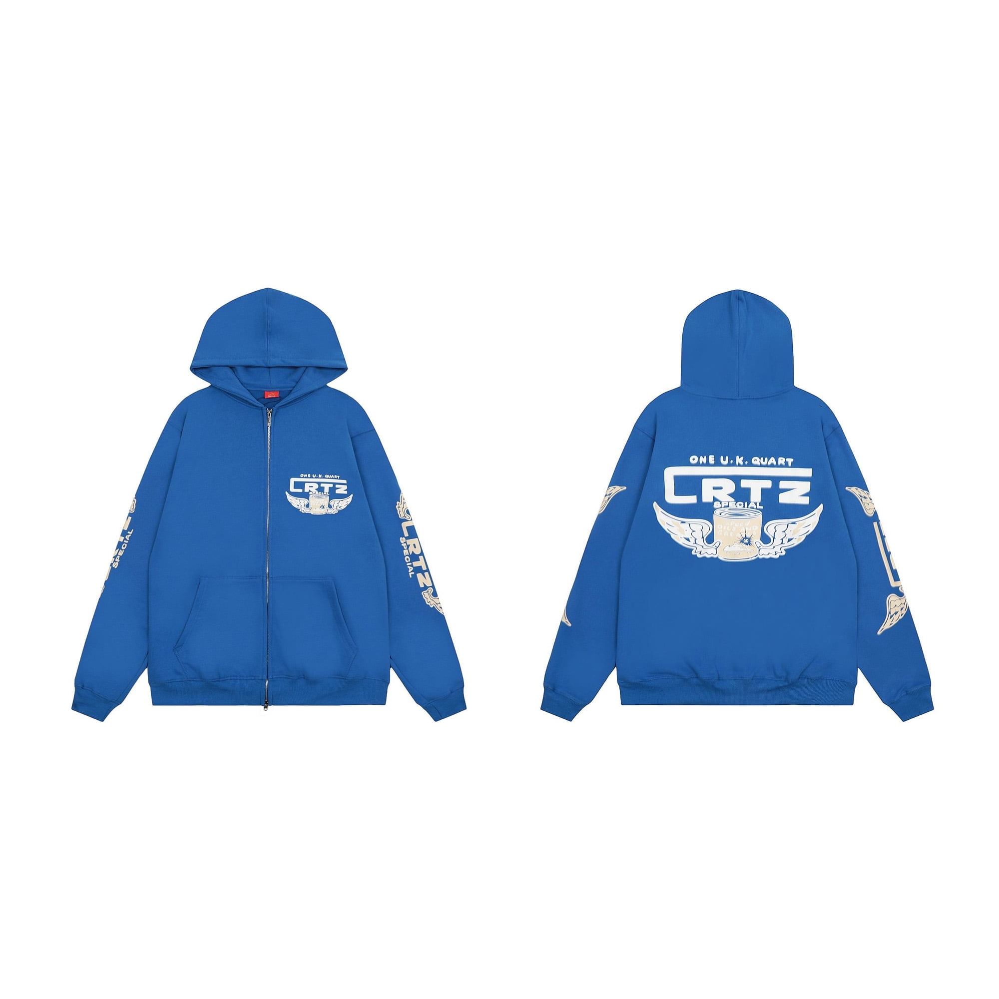 Corteiz Y2K Hip Hop Grunge Zip-Up Hoodie - Oversized Sweatshirt 