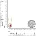 thumbnail image 2 of Gem Stone King 10K Yellow Gold Pink Created Sapphire and White Lab Grown Diamond Pendant Necklace for Women (0.71 Cttw, Gemstone September Birthstone, Oval 6X4MM, with 18 inch Chain), 2 of 4