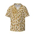 thumbnail image 2 of Lafuoo Gold Drops Pattern Men's Cuban Collar Short Sleeve Shirt, Button-Down Resort Beach Pocket Shirt-XX-Large, 2 of 7