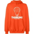 thumbnail image 2 of OXI Hoodie Sweatshirt - Thinking Please Be Patient, Basic Casual Hoodie for Men's and Women Fleece Hoodie Long Sleeve - Orange Small, 2 of 3