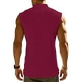 thumbnail image 3 of LTTVQM Mens Henley Shirts Sleeveless Spring Summer Collar Button Up Casual Tops Slim Fit Comfy Workout Fitness Athletic T-Shirts Red 3XL, 3 of 3