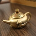 thumbnail image 6 of Kokiya Brass Teapot Figurine Ornament Feng Shui Retro Miniature Teapot Statue for, 6 of 9