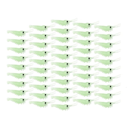 CEORPER 50Pcs Simulation Glowing Baits Soft Prawns Fishing Lures Shrimp Fishing Tackle for Multiple Fishing Techniques