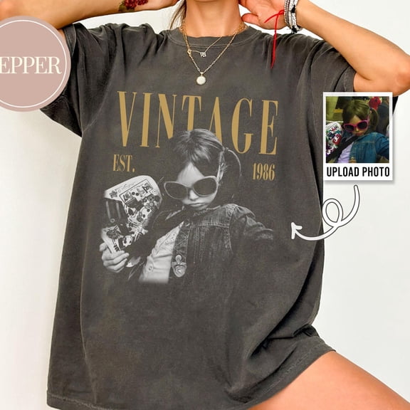 Personalised Photo And Year Shirt Custom Picture Birthday Shirt 30th Birthday Gift 40th Bi