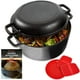 thumbnail image 1 of Uno Casa Olla holandesa de hierro fundido con tapa - Juego de cocina 2 en 1 presazonado con olla de, 1 of 8