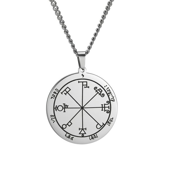 TEAMER Pentacle of Saturn Attracting Money Business Talisman Pendant Necklace Unisex Stainless Steel Jewelry