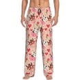 thumbnail image 2 of Picia Cow Flower And Heart Mens Soft Woven Cotton Elastic Waistband Sleep Pajama Pant Lounge Sleep Pant With Pockets And Drawstring-XX-Large, 2 of 9