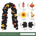 thumbnail image 4 of Black Maple Leaf Garland with Berry Pumpkins Halloween Artificial Hanging Fall Leave Vines, Fall Floral Garlands Thanksgiving Decor for Home Wedding Party, 4 of 4