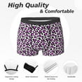 thumbnail image 2 of Men's Boxer Briefs, leopard print pink cute stylish Soft Comfy Mens Underwear Boxer Briefs Breathable With Widen Waist, 2 of 7