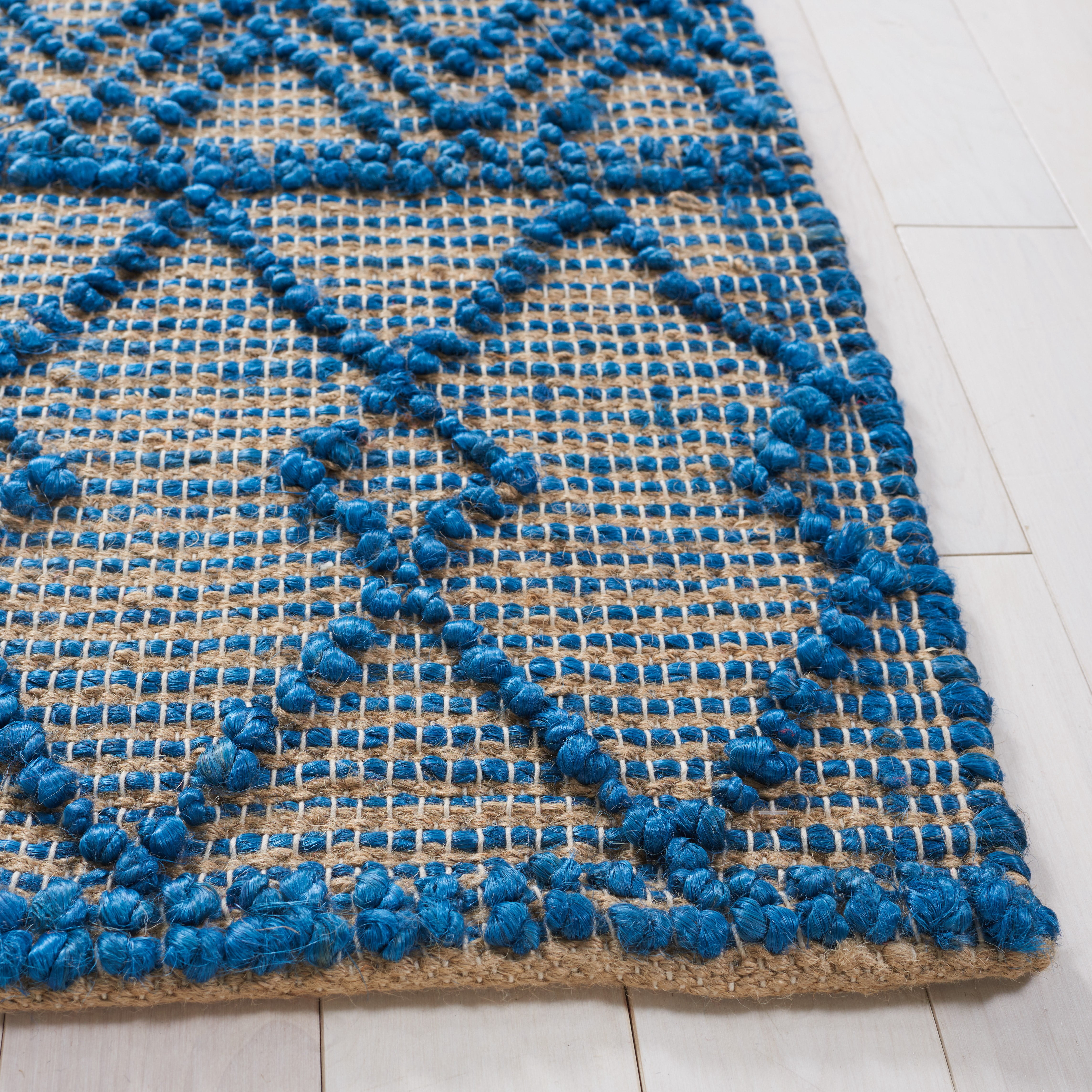 SAFAVIEH Natural Fiber Tayler Geometric Area Rug, Blue/Natural, 5' x 8'