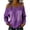 Purple, variant on Umfun Tops for Women Cold Shoulder Denim Look Blouse Long Sleeve Casual Pullover Top with Buttoned Strap Details Loose Fit Tunic Shirt for Fall Winter Vacation Daily Wear