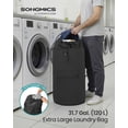 thumbnail image 2 of SONGMICS Laundry Bag,31.7 Gallons (120 L), Heavy-Duty, Large with Extendable Top, Oxford Fabric, Wide Shoulder Straps and Flap Pocket, Ink Black, 2 of 6