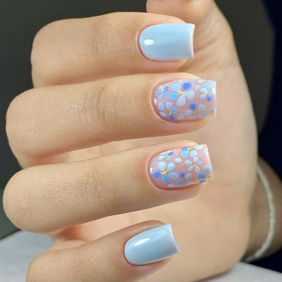 Huhudde Press on Nails,Fake Nails Stick Glues on Nails False Nails Acrylic Nails Artificial False Nails for Nails Art Designs