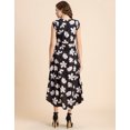 thumbnail image 4 of Moomaya Short Sleeve High-Low V Neck Printed Dress -Women's Stylish Summer Dress, 4 of 9