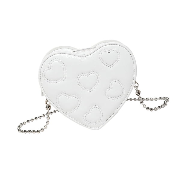 Fashion Heart Shape Handbag Embroidery Crossbody Bag For Women PU Leather Small Shoulder Bag With Detachable Chain Strap