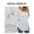 thumbnail image 6 of Fancyglim Women's Long Sleeve Henley Shirt Casual Button Up Tunic Tops (White, L), 6 of 9