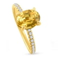 thumbnail image 2 of Pompeii 2 3/4Ct Oval Yellow Sapphire & Diamond Ring 14k Yellow Gold Lab Grown, 2 of 4