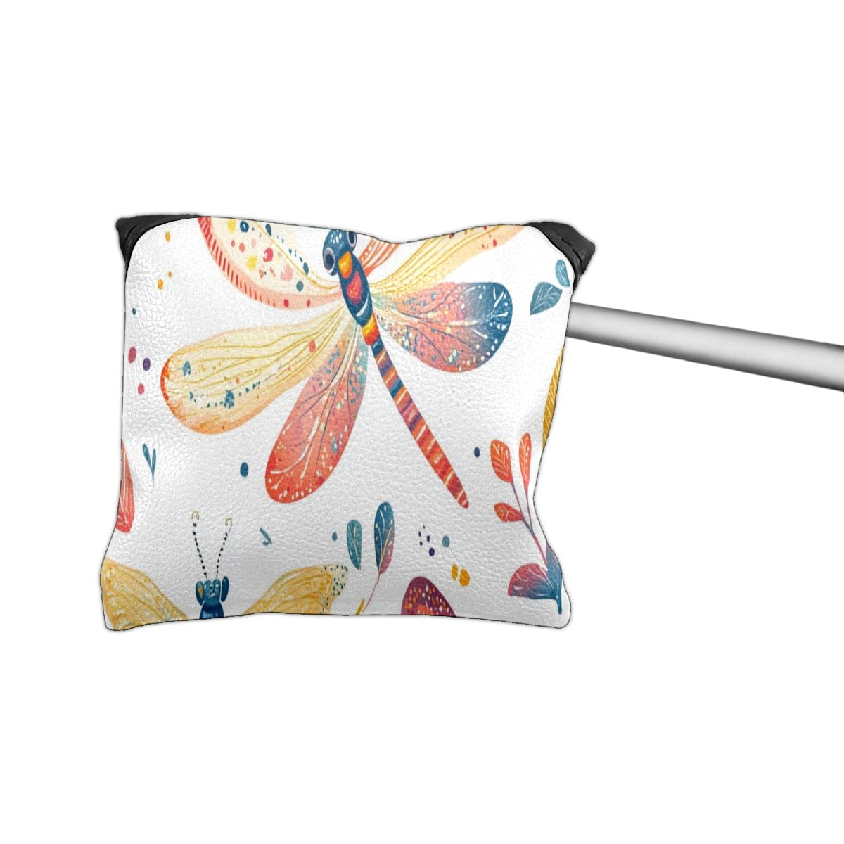 Golf Mallet Putter Cover Premium Leather Golf Putter Head Cover with Magnetic Closure Golf Cover for Men and Women Dragonfly Pattern