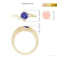 thumbnail image 4 of ANGARA Natural Bar-Set Solitaire Round Tanzanite Bypass Ring in 14K Yellow Gold for Women (Size-6mm) | December Birthstone, Birthday, Anniversary, Jewelry Gift for Women | Natural Tanzanite Ring, 4 of 9