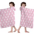 thumbnail image 4 of Pink Cute French Bulldogs Hooded Bath Towel，60"x35" for Ages 3 To 12 Kids, Quick Dry Lightweight Soft Microfiber Hood Beach Towel Cover Up for Kids, 4 of 7