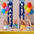 thumbnail image 2 of Blue Happy Birthday Door Banner Decorations Silver Letters Birthday Banner Porch Sign Outdoor Indoor Party Backdrop Decorations Supplies, 2 of 7