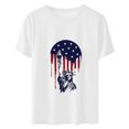 thumbnail image 3 of Camisetas de Manga Corta para las Mujeres, Blusa de Manga Corta de la Moda Del Día de la Independencia Hecha de Poliéster Cómodo para la Primavera Verano, Blusas de Manga Corta para las Mujeres, 3 of 7