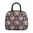 thumbnail image 2 of Lunch Bag Lunch Box for Women Reusable Insulated Lunch Cooler Bags,Large Capacity for Work Travel Picnic,Water-Resistant Pioneer Colorful Floral Lunch Tote Bag Gifts for Woman Mom Black, 2 of 6