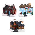 thumbnail image 1 of 3 Piezas Resina Escena De Navidad Casa De Nieve LED Pueblo Conjunto Decoración De Escritorio Regalo, 1 of 9
