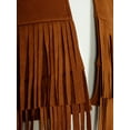thumbnail image 6 of YiZYiF Girls Boys Western Cowboy Cowgirl Costume Long Sleeve Fringe Jacket Tops Kids Halloween Party Brown 6, 6 of 7