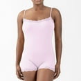 thumbnail image 2 of NMMUED Spaghetti Strap Jumpsuit Square Neck Short Romper Cami Bodysuit One Piece Lace Trim Shapewear for Women Pink S, 2 of 8