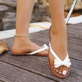 thumbnail image 4 of hoksml Women's Bow Decor Flip Flops, Thong Flat Sandals, Casual Beach Summer Shoes, 4 of 8