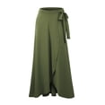 thumbnail image 2 of Doublju Women's Tie Waist Flared Wrap Maxi Skirt (Plus Size Available), 2 of 4