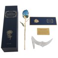 thumbnail image 2 of Rosa azul chapada en oro., 2 of 10
