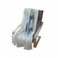 thumbnail image 4 of Just Breathe Soft Flannel Fleece Blanket, Hand Writing Style Phrase on Pale Blue Grungy Brushstrokes Backdrop, Cozy Plush for Indoor and Outdoor Use, 60" x 80", Pale Blue Black White, by Ambesonne, 4 of 6