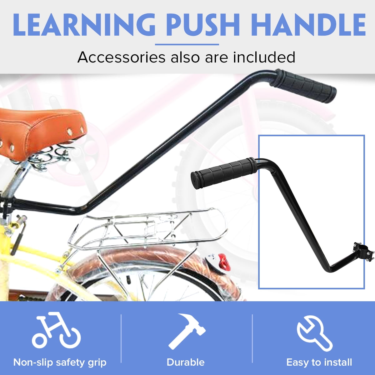 Bike Accessories Kids Bike Learning Push Handle Safety Pole Bar Bicycle Control Grip Parent Grab