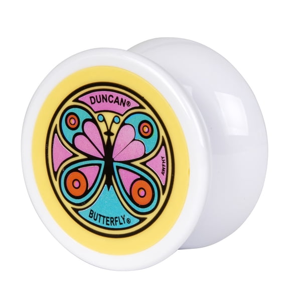 Duncan Butterfly Psychedelic Edition Yo-Yo - Classic YoYo (White with Yellow Cap)