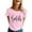 Light Pink, variant on Women's Summer Graphic Tee Lightweight, Comfy, Breathable, Baggy, Soft, Skin Friendly, Print, Round Neck, Loose Fit