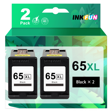 65XL 65 Ink for HP 65 XL 65XL Black Ink Cartridge for HP Deskjet 3772 3755 2655 3700 3720 3722 3752 2600, HP Envy 5055 5000 5070 5052 5014 Printer (2 Black)