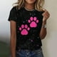 thumbnail image 2 of Liamobondopolis - Camiseta con estampado de pata para mujer, camisetas de manga corta con estampado de pata para mamá de perro, 2 of 5