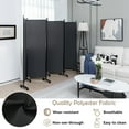 thumbnail image 5 of Costway 6-Panel Folding Room Divider 6FT Rolling Privacy Screen with Lockable Wheels Grey, 5 of 10