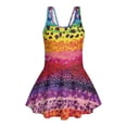 thumbnail image 4 of Tutolipy Colorful Print Girls One Piece Bathing Suit with Skirt, Comfort Childrens Swimwear, One-Piece for Beach, Size 3-4 Years, 4 of 8