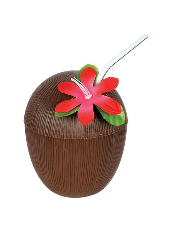Beistle 16 oz. Coconut Cup; Brown 4/Pack 50836