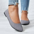 thumbnail image 2 of KIJBLAE Women's Solid Color Pointed Toe Slip-On Flats Office Comfort Shoes Gray 38, 2 of 7