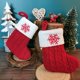 thumbnail image 3 of Christmas Socks Red Snowflake Alphabet Knitting Stocking Christmas Tree Pendant, 3 of 9