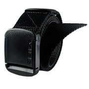 1.5 Inch Wide Men's Nylon Web Belt with High-Strength Adjustable Buckle (Large, Black)