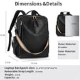 thumbnail image 4 of HONGLONG Leather Backpack Purse for Women, Fashion Ladies Waterproof Shoulder Travel Daypacks Bags Black, 4 of 8