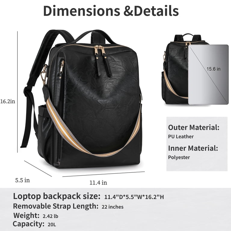 Large Convertible Leather Backpack Purse for Women - Waterproof Travel Work Bag Montana West, Wrangler Backpack Purse for Women, 12.5x13.4  main image 3